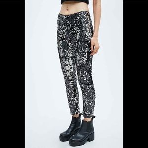 SILENCE + NOISE sequin skinny pants NEW with tags